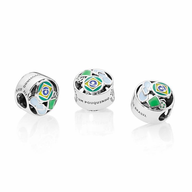 Pandora Brazil Forever Charm Ireland - Sterling Silver/Enamel/Blue - 243086ETH